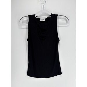 LNA Cutout Tank Top Womens Medium Black Ribbed Distressed Distressed Goth